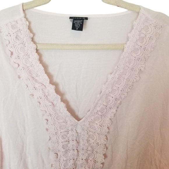 Torrid Womens 3X Light Pink Lace Trim 3/4 Sleeves - Picture 2 of 7